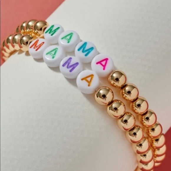 Last 1! ✨ Gold Beaded Mama Stretch Bracelet - Picture 4 of 4